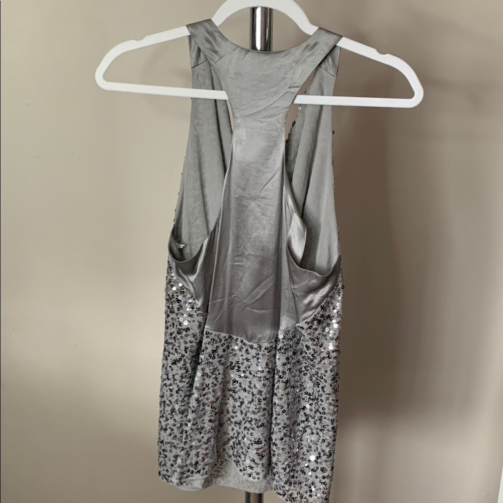 BCBGMaxAzria Silver Sequin Blouse - Picture 5 of 5